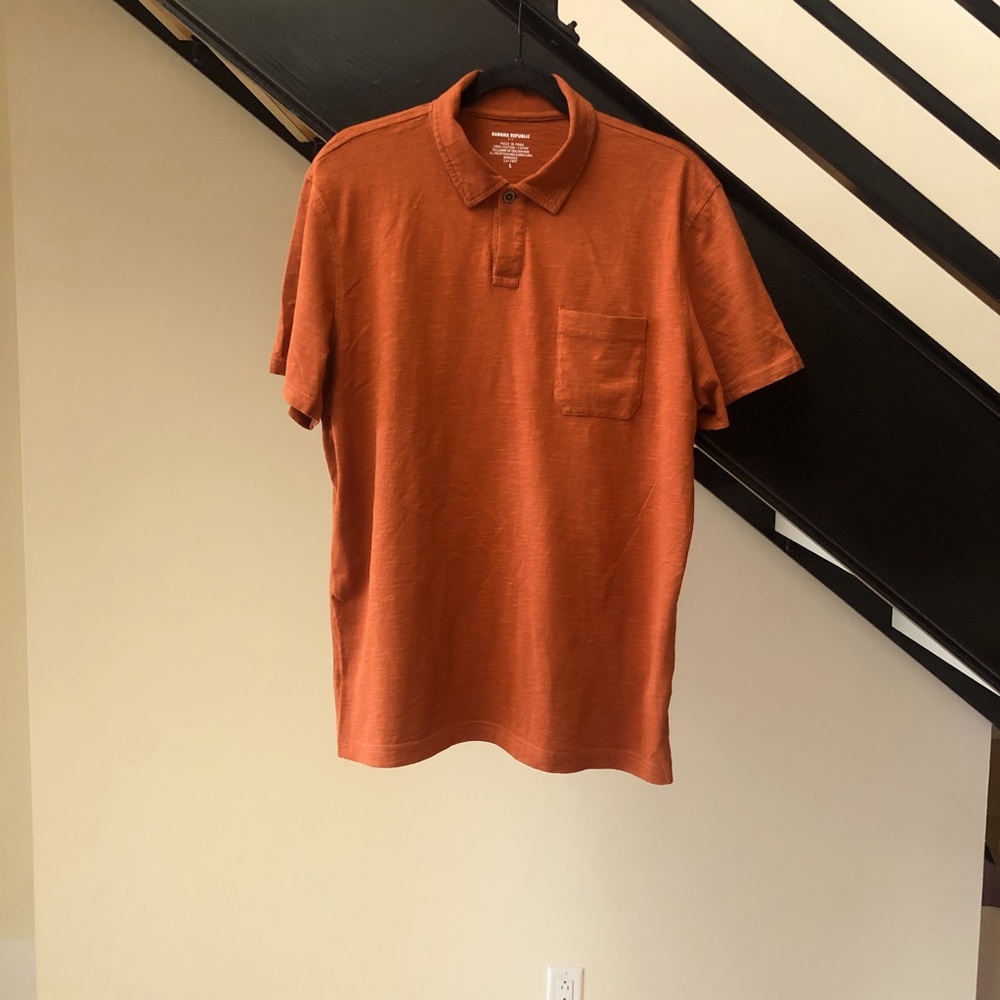 Men’s Banana Republic Burnt Orange Polo Shirt, Size L